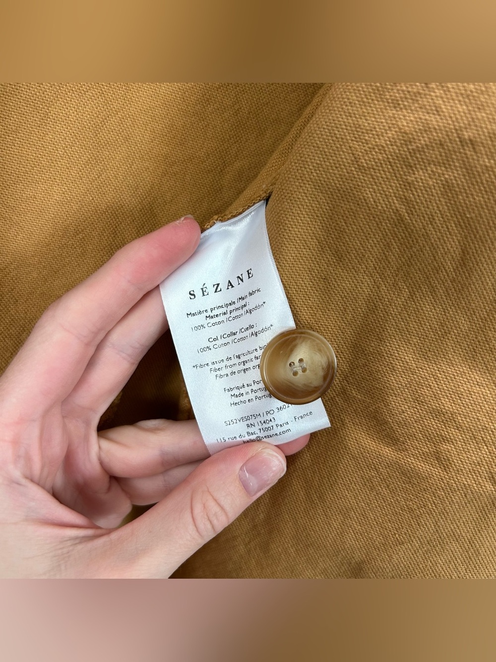 NWOT Sezane Gabin Jacket Light Camel Size 4/Small - Picture 9 of 11